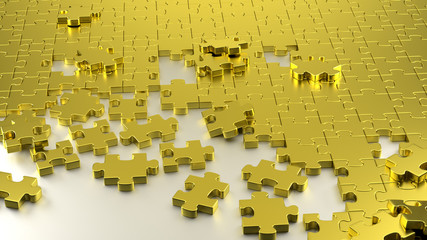 Golden puzzle maze together.