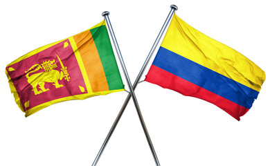 Sri lanka flag with Colombia flag, 3D rendering