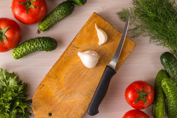 Vegetables on the table top