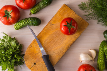 Vegetables on the table top