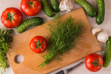 Vegetables on the table top