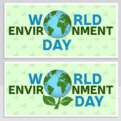 World environment day greeting card, flyer. World environment day poster.  Banner  for website template. Vector illustration.