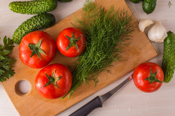 Vegetables on the table top