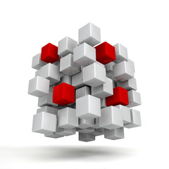 white and red cubes