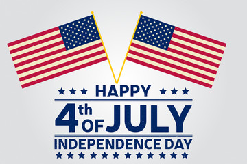 Happy Independence Day background template. Happy 4th of july poster. Happy 4th of july and American flag. Patriotic banner. Vector illustration. - obrazy, fototapety, plakaty