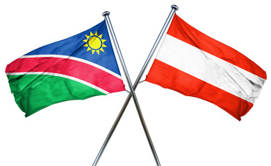 Namibia flag with Austrian flag, 3D rendering