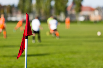 Blurred soccer players playing amateur soccer match © Mikkel Bigandt