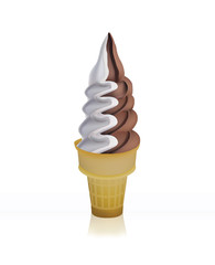 Ice cream in a waffle cup