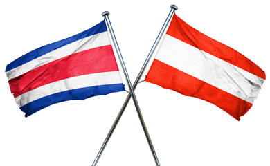 Costa Rica flag with Austrian flag, 3D rendering