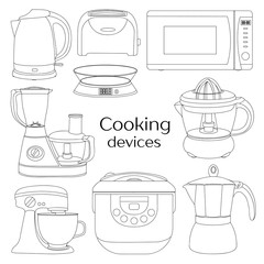 Obraz premium Cooking devices, icons set