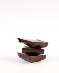 Sweet brown milk chocolate at white background