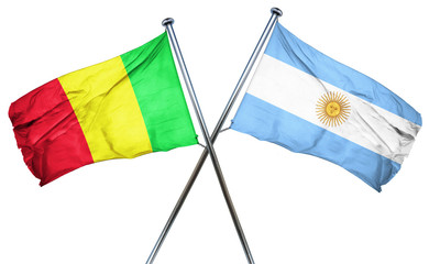 Mali flag with Argentina flag, 3D rendering