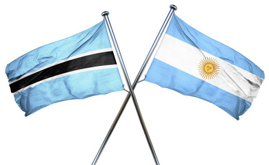 Botswana flag with Argentina flag, 3D rendering