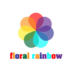 Floral rainbow company logo
Colorful like a rainbow flower with seven petals for decoration or design logo
