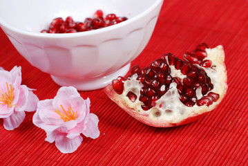 red seeds and white bowl