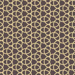Seamless vector ornament. Modern geometric pattern with repeating elements. Brown and golden pattern