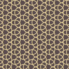 Seamless vector ornament. Modern geometric pattern with repeating elements. Brown and golden pattern