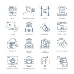 Internet Thin Line Icons