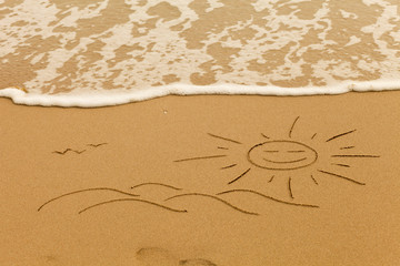 Drawing in the sand