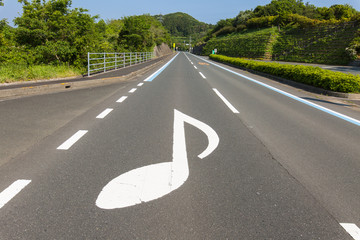 愛媛県伊方町　佐田岬メロディーライン　音符マーク