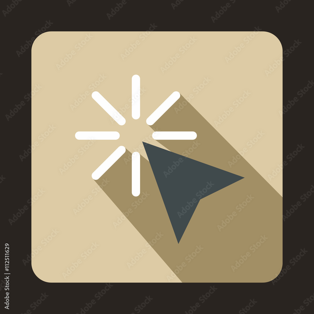Poster cursor arrow selection icon, flat style
