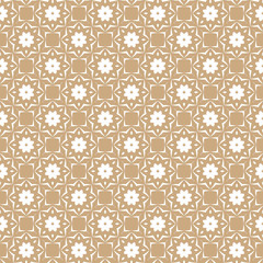 Seamless color pattern with abstract geometric design. Retro Wallpaper. Vintage seamless pattern. White and gold ornament.
