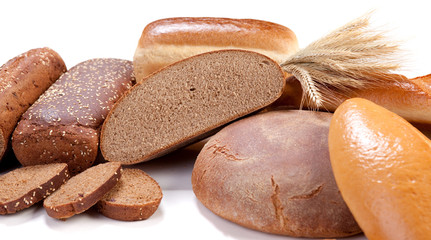 White and brown bread