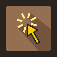 Arrow pointer icon, flat style