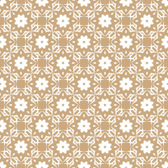 Seamless color pattern with abstract geometric design. Retro Wallpaper. Vintage seamless pattern. White and gold ornament.