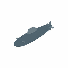 Submarine icon, isometric 3d style