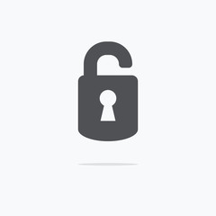 Lock Icon. Lock icon flat. Open lock. Vector illustration.
