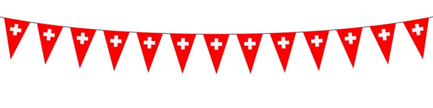 Banner. Garlands, pennants, Switzerland