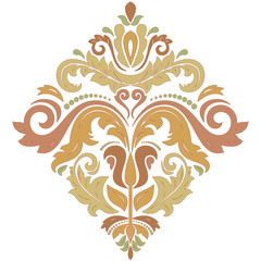 Oriental vector pattern with arabesques and floral elements. Traditional classic ornament. Pattern with pastel colors