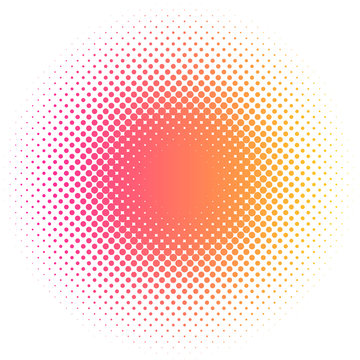 Abstract colorful halftone dots circle round vector illustration