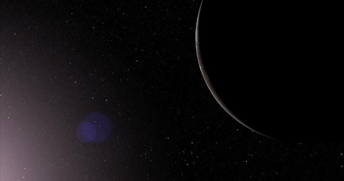 A slightly off-camera sun illuminates a crescent of Iapetus' surface. Data: NASA/JPL.