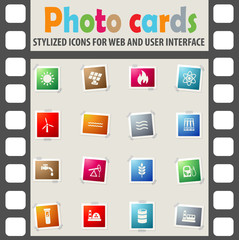 fuel and power icon set