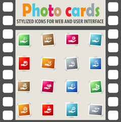 hand and money icon set