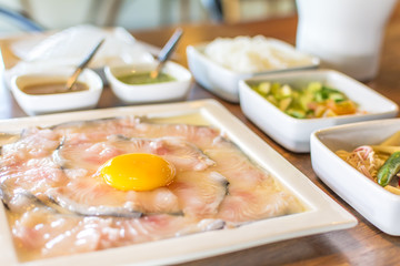 Asian dishes fondue fish delicious Thai food.