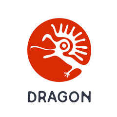 Dragon logo, vector illustration.