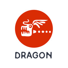 Dragon logo, vector illustration.
