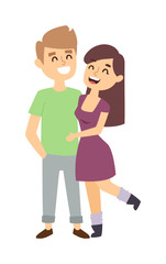 Couple in love vector illustration.