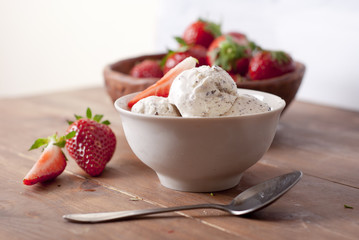 ice-cream with strawberry