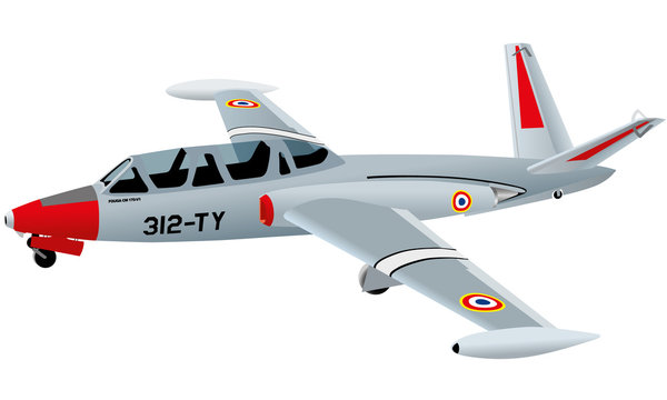 avion militaire Fouga Magister CM 170 312-TY