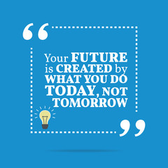Inspirational motivational quote. The future is created by what - 112516082