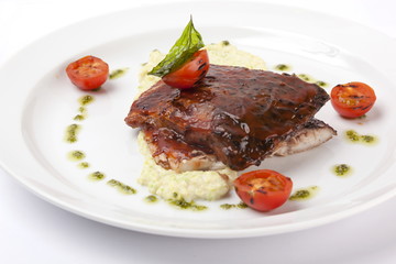 CARP with mashed potatoes