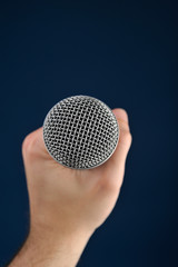 Interview with microphone