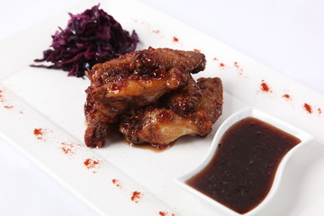 grilled chicken wings with sauce
