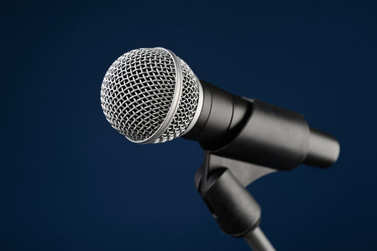 microphone on blue