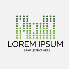 Modern logo with green points vector illustration