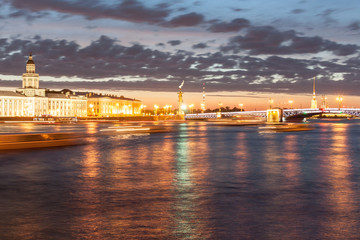 Fototapeta na wymiar night view cabinet of curiosities in St. Petersburg